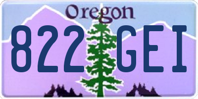 OR license plate 822GEI