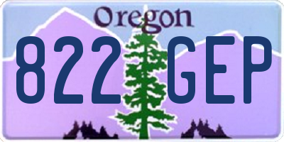 OR license plate 822GEP