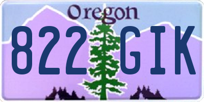 OR license plate 822GIK