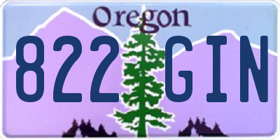OR license plate 822GIN