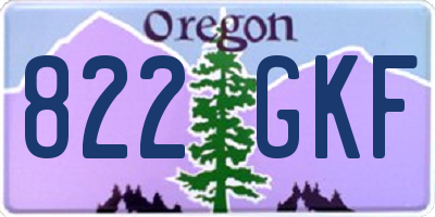 OR license plate 822GKF