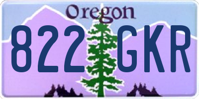 OR license plate 822GKR