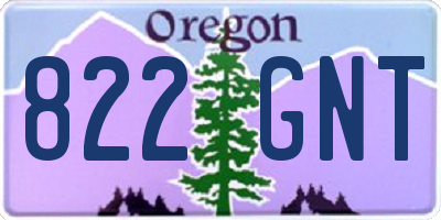 OR license plate 822GNT