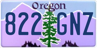 OR license plate 822GNZ