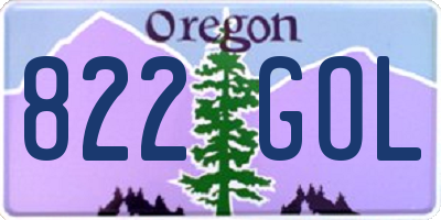 OR license plate 822GOL