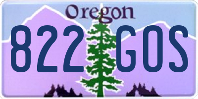 OR license plate 822GOS