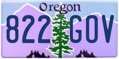 OR license plate 822GOV