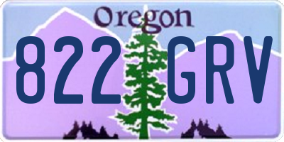 OR license plate 822GRV