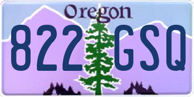 OR license plate 822GSQ