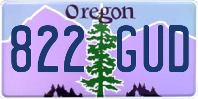 OR license plate 822GUD