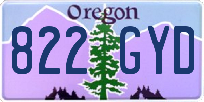 OR license plate 822GYD