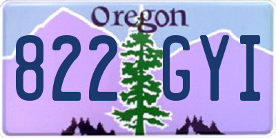 OR license plate 822GYI