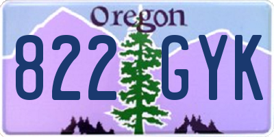 OR license plate 822GYK