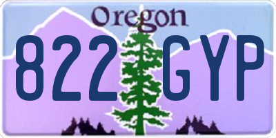 OR license plate 822GYP