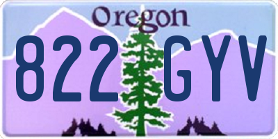 OR license plate 822GYV