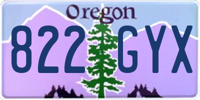 OR license plate 822GYX