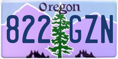 OR license plate 822GZN