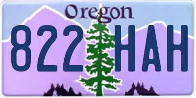 OR license plate 822HAH