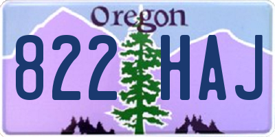 OR license plate 822HAJ