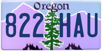 OR license plate 822HAU