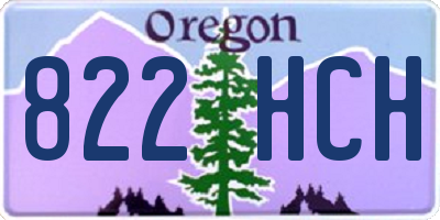 OR license plate 822HCH