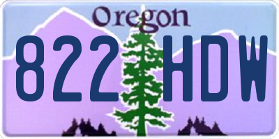 OR license plate 822HDW