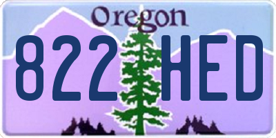 OR license plate 822HED