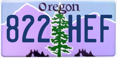 OR license plate 822HEF