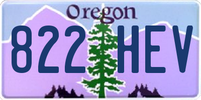 OR license plate 822HEV