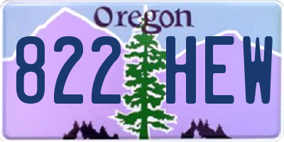 OR license plate 822HEW