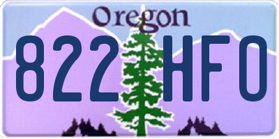 OR license plate 822HFO