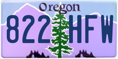 OR license plate 822HFW