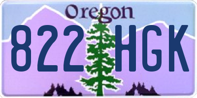 OR license plate 822HGK