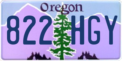 OR license plate 822HGY