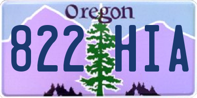 OR license plate 822HIA