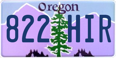 OR license plate 822HIR