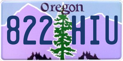 OR license plate 822HIU