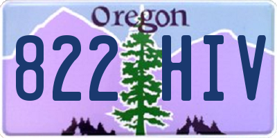 OR license plate 822HIV
