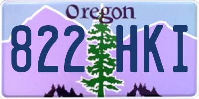 OR license plate 822HKI