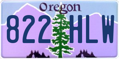 OR license plate 822HLW
