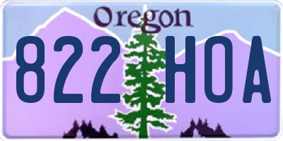 OR license plate 822HOA