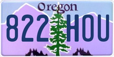 OR license plate 822HOU
