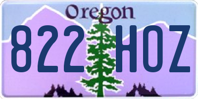 OR license plate 822HOZ