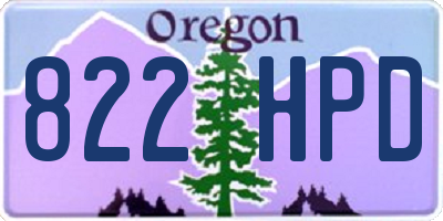 OR license plate 822HPD