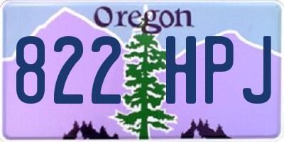 OR license plate 822HPJ