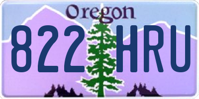 OR license plate 822HRU