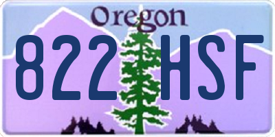 OR license plate 822HSF