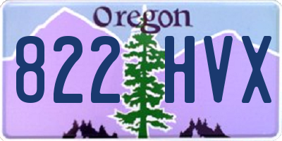 OR license plate 822HVX