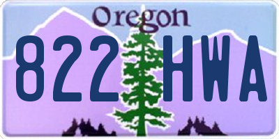 OR license plate 822HWA