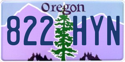 OR license plate 822HYN
